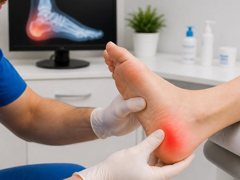 Dolor en el talon tratado por podologo en Valladolid en clinica FisioLive